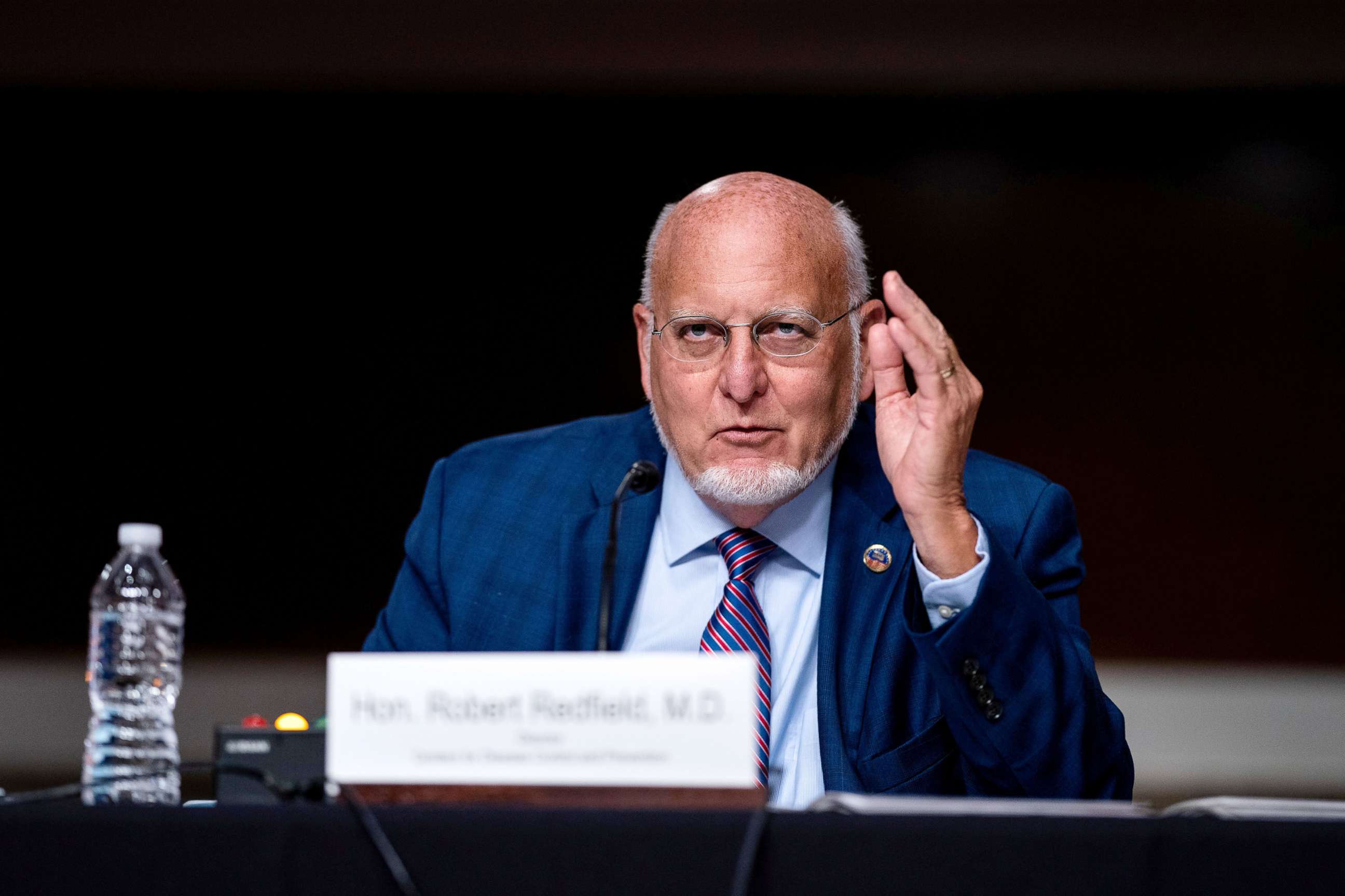PHOTO: Robert R. Redfield, Director for Centers for Disease Control and Prevention, speaks during a hearing on Capitol Hill, Sept. 16, 2020.