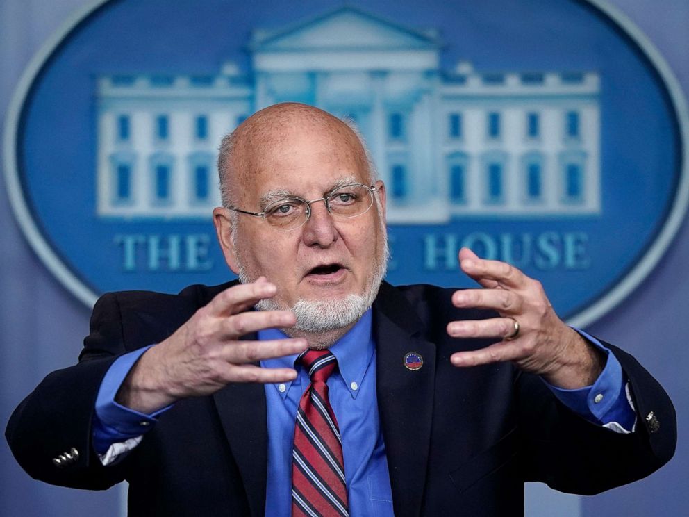 PHOTO: Dr. Robert Redfield, director of the Centers for Disease Control and Prevention, speaks during the daily briefing of the coronavirus task force at the White House on April 22, 2020 in Washington, D.C. 
