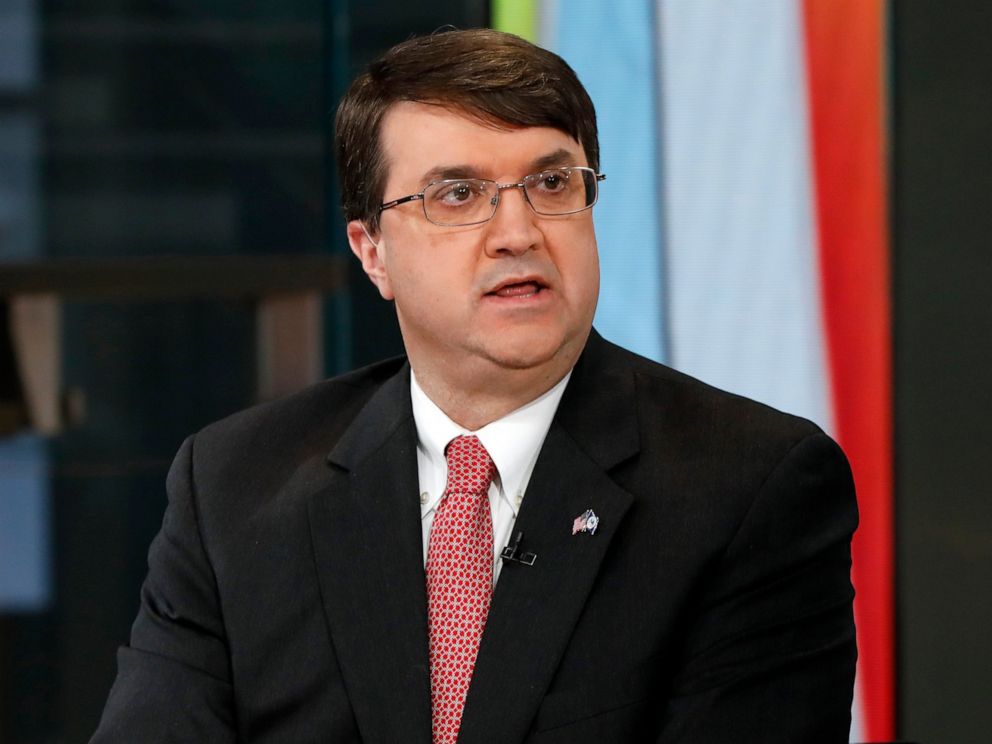 PHOTO: U.S. Secretary of Veterans Affairs Robert Wilkie appears on the Fox News Channels Outnumbered Overtime with Harris Faulkner, in New York, Thursday, May 23, 2019.