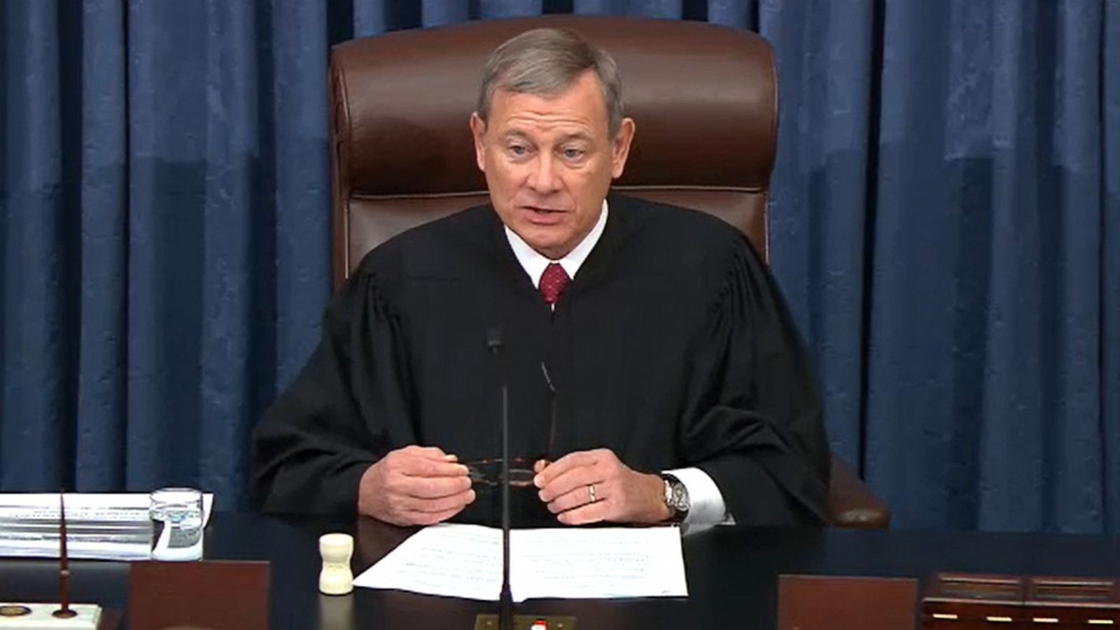 What does the chief justice do in an sales impeachment trial