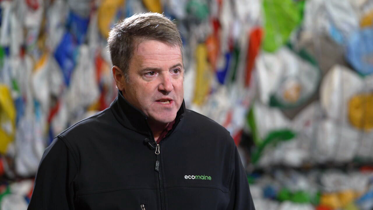 PHOTO: Ecomaine CEO Kevin Roche says waste companies are eager to collect more recyclable materials from American households to sell to manufacturers.