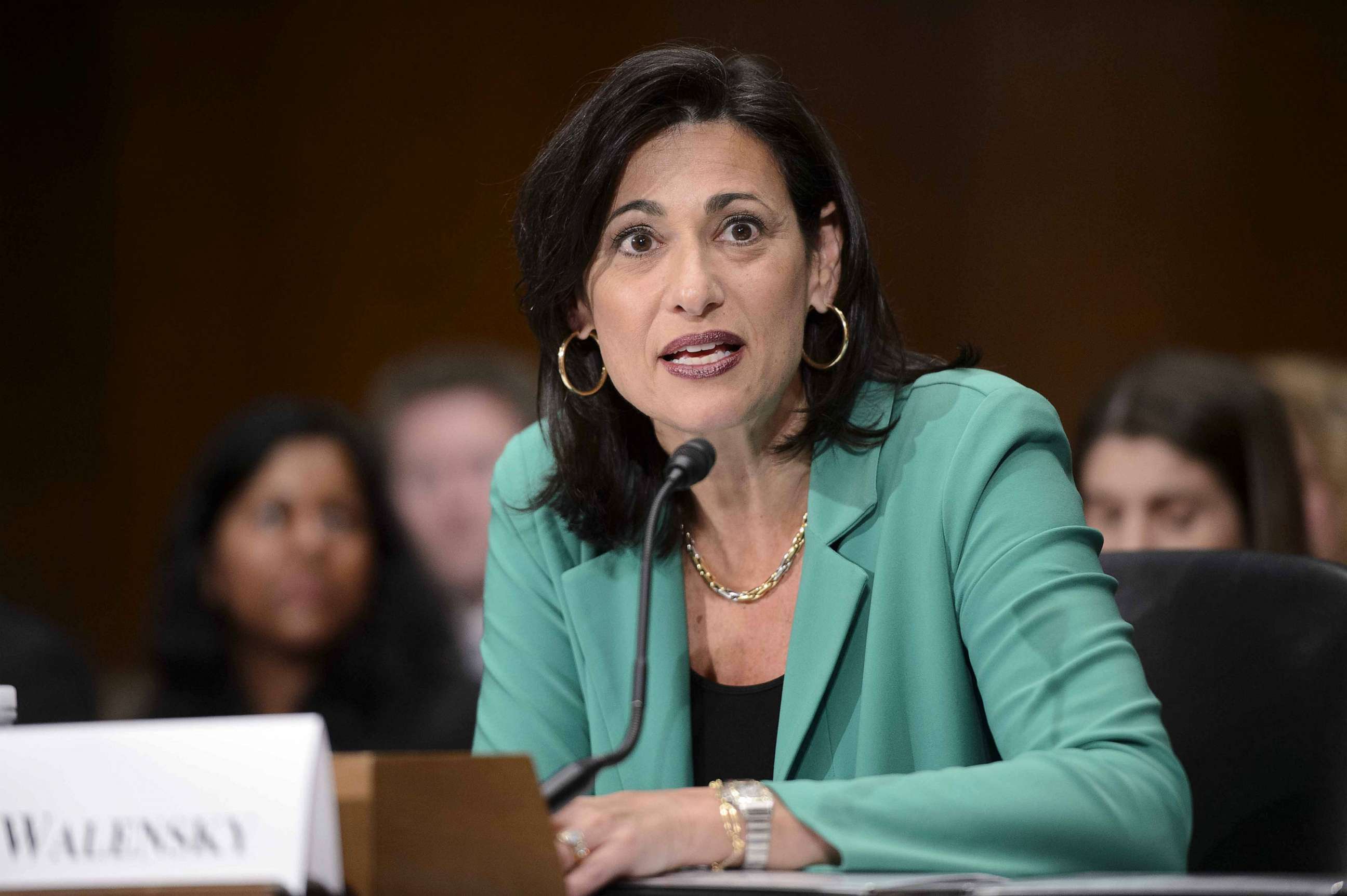 PHOTO: Director of the U.S. Centers for Disease Control and Prevention Rochelle Walensky speaks during a Senate Health, Education, Labor, and Pensions Committee hearing at the U.S. Capitol in Washington, D.C., on May 4, 2023.