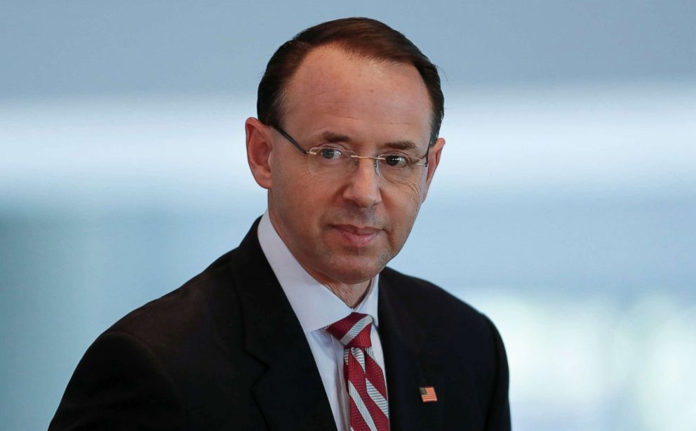 PHOTO: Deputy Attorney General Rod J. Rosenstein attends a conference in Los Angeles, Calif., Feb. 7, 2019.