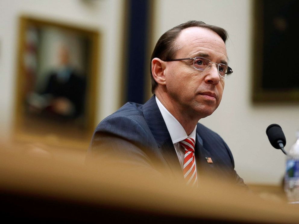 PHOTO: Deputy U.S. Attorney General Rod Rosenstein testifies to the House Judiciary Committee hearing on oversight of the Justice Department on Capitol Hill in Washington, D.C., Dec.r 13, 2017.