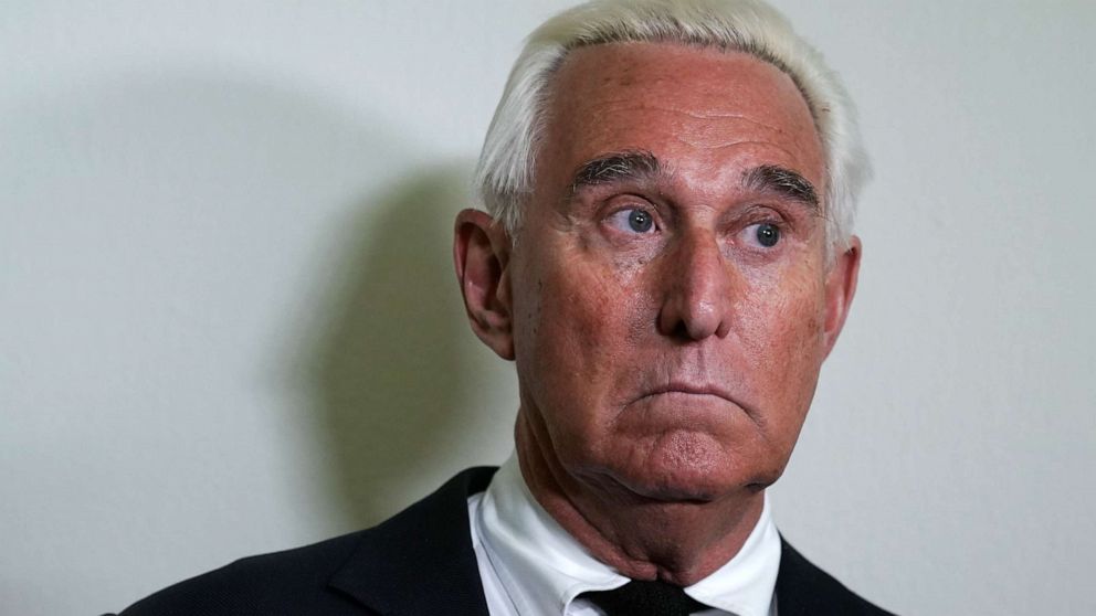 PHOTO: Longtime informal adviser to President Trump Roger Stone speaks to cameras at the Rayburn House Office Building on Dec. 11, 2018, in Washington.