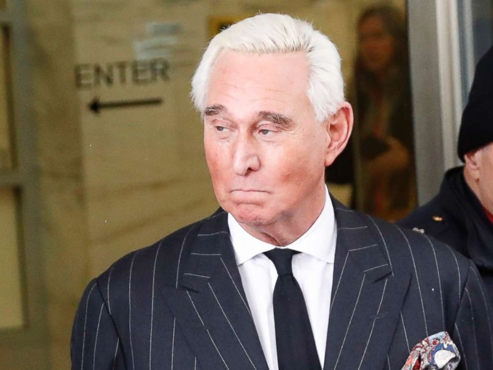 PHOTO: Former campaign adviser for President Donald Trump, Roger Stone, leaves federal court in Washington,D.C., Feb. 1, 2019.