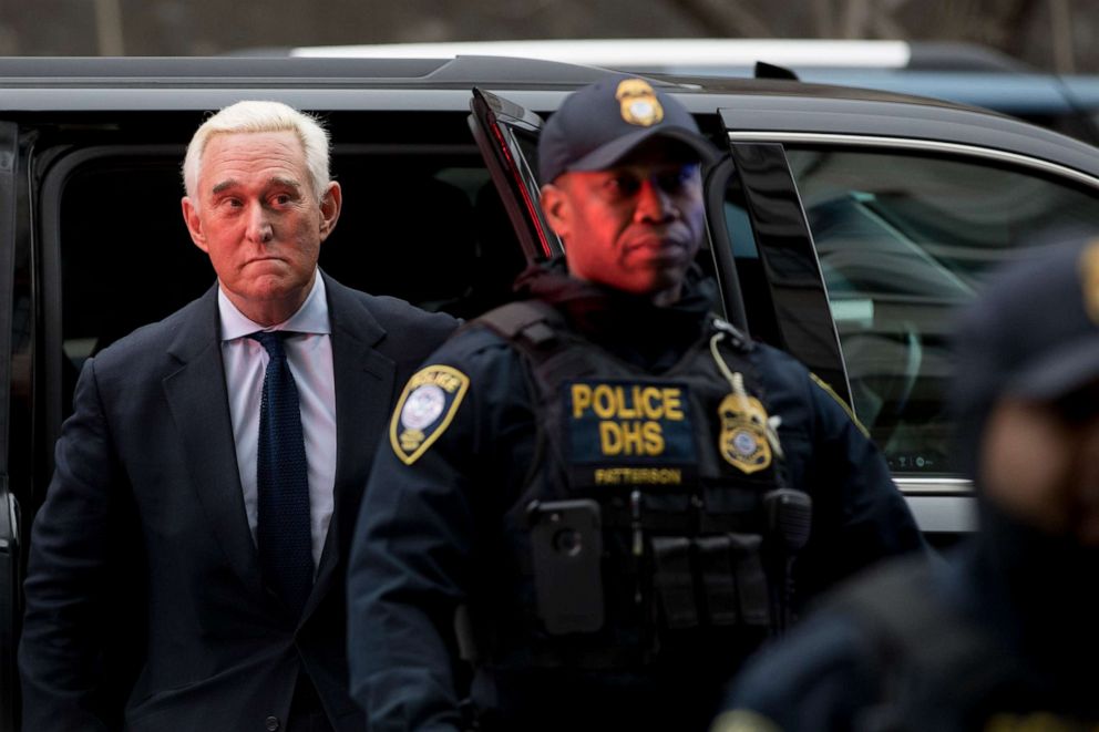 PHOTO: Former campaign adviser for President Donald Trump, Roger Stone arrives at Federal Court in Washington, Jan. 29, 2019.