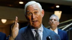 PHOTO: U.S. political consultant Roger Stone, a longtime ally of President Donald Trump, speaks to reporters after appearing before a closed House Intelligence Committee hearing at the U.S. Capitol in Washington, Sept. 26, 2017.