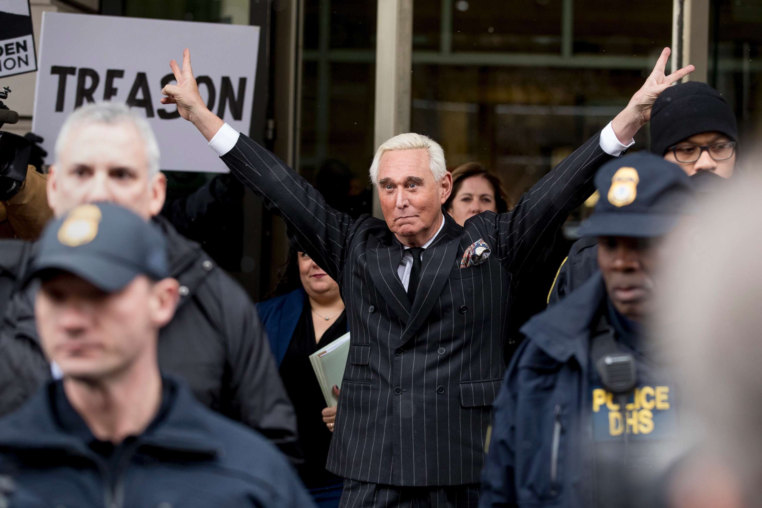 PHOTO: Roger Stone leaves federal court on Feb. 1, 2019 in Washington, D.C.