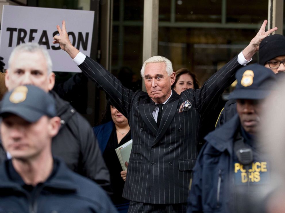 PHOTO: Roger Stone leaves federal court on Feb. 1, 2019 in Washington, D.C.