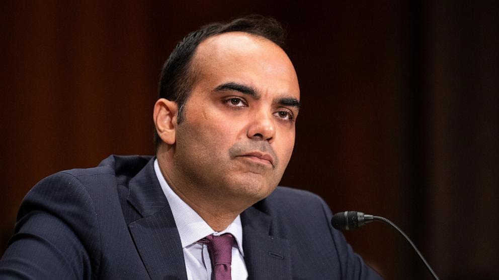 PHOTO: In this June 12, 2024, file photo, CFPB Director Rohit Chopra testifies during the Senate Banking, Housing and Urban Affairs Committee hearing on "The Consumer Financial Protection Bureau's Semi-Annual Report to Congress" in Washington, D.C.
