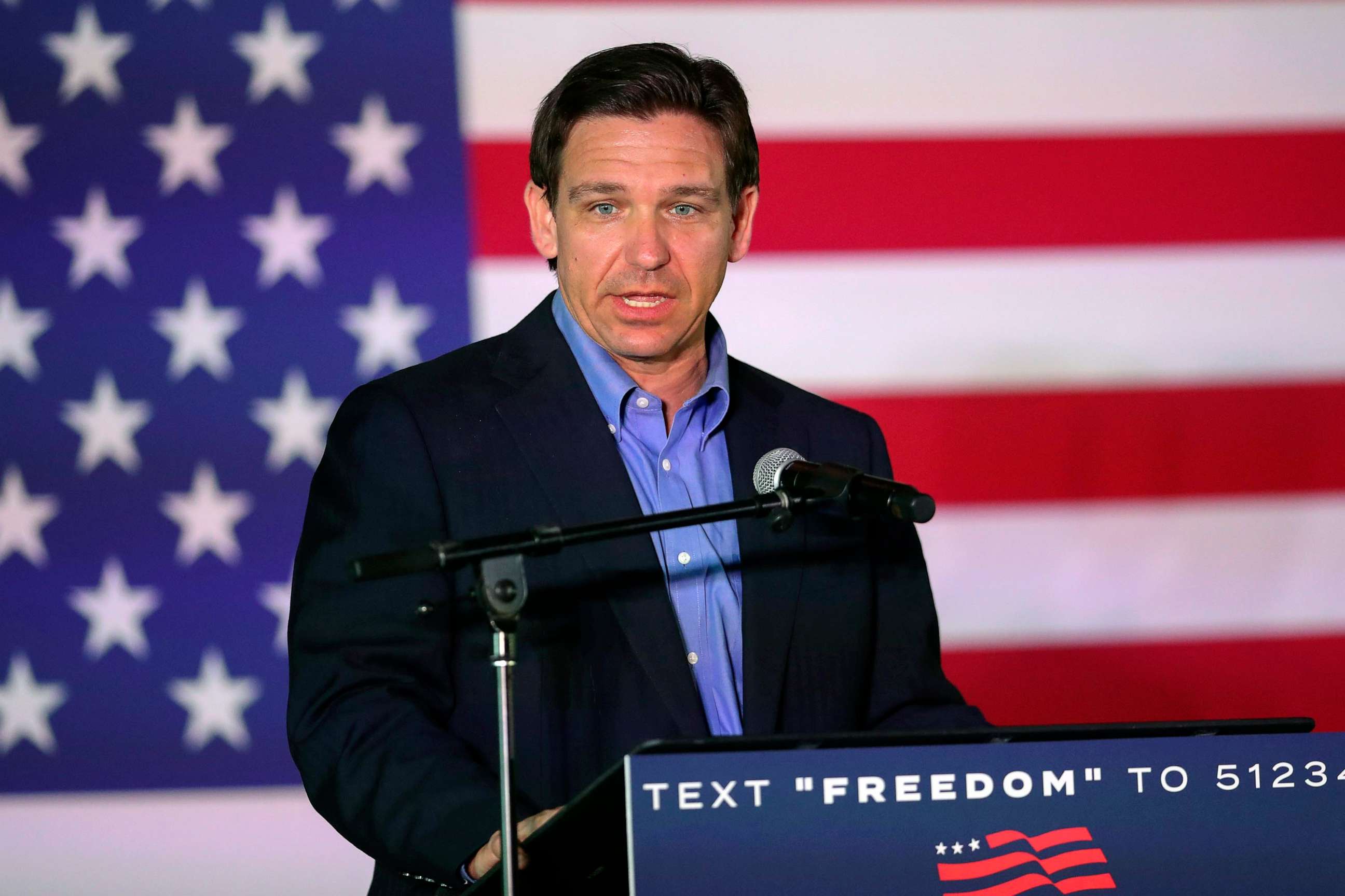 PHOTO: Republican presidential candidate, Florida Gov. Ron DeSantis, speaks during a campaign event on June 2, 2023, in Lexington, S.C.