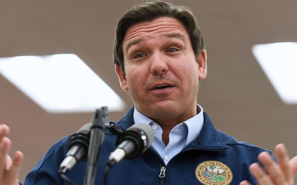 PHOTO: Florida Gov. Ron DeSantis speaks at a press conference in Daytona Beach, Fla., Nov. 22, 2021.