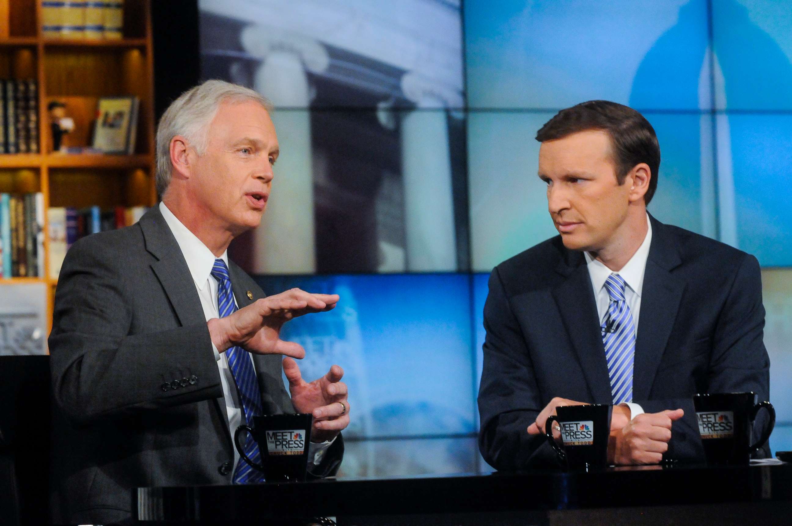 PHOTO: Sen. Ron Johnson and Sen. Chris Murphy appear on "Meet the Press" in Washington, Sept. 21, 2014.