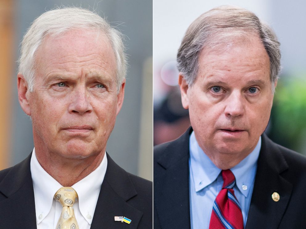 PHOTO: Sen. Ron Johnson and Sen. Doug Jones are seen separately on different occasions.