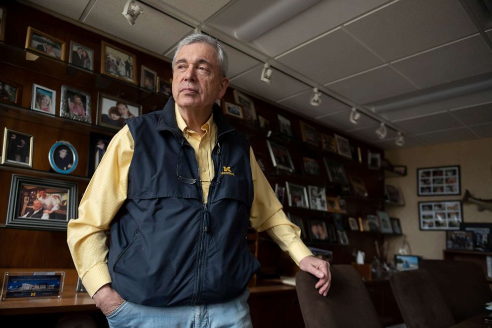 PHOTO: Ron Weiser poses in his office at McKinley Associates, the real estate investment company he founded, in Ann Arbor, Mich. 