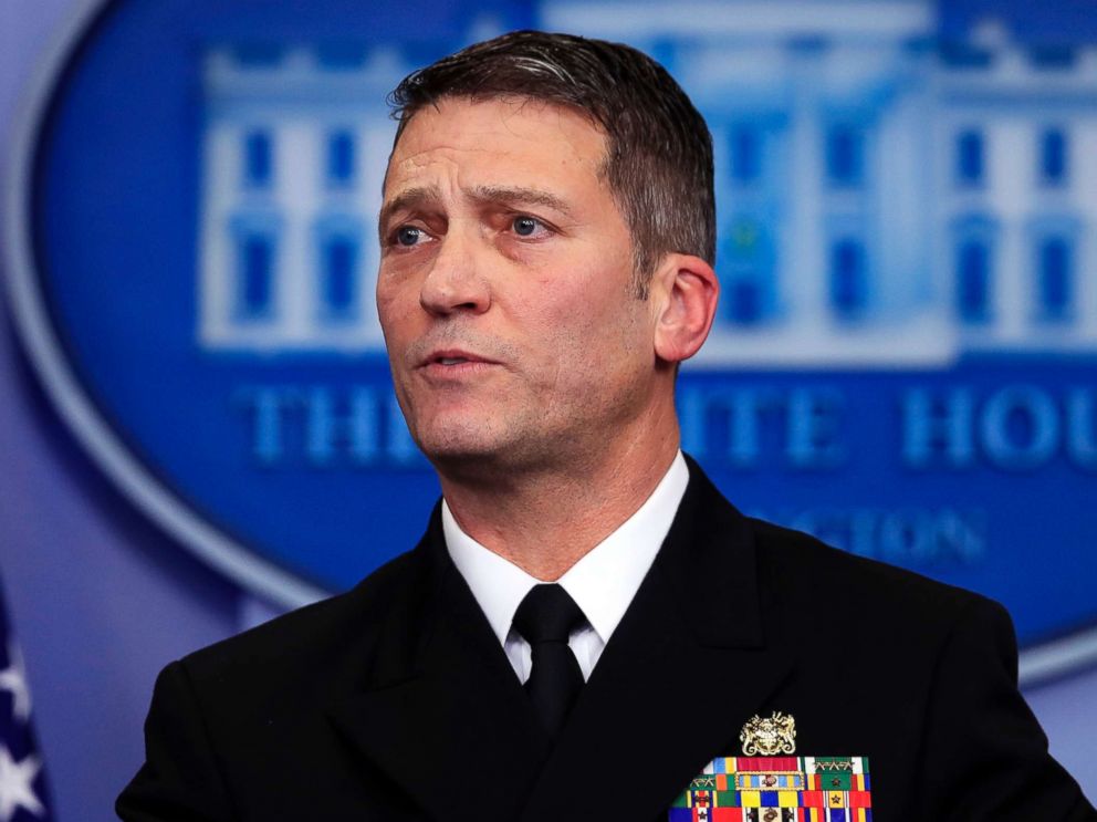 PHOTO: White House physician Dr. Ronny Jackson speaks to reporters during the daily press briefing in the Brady press briefing room at the White House, in Washington, Jan. 16, 2018.