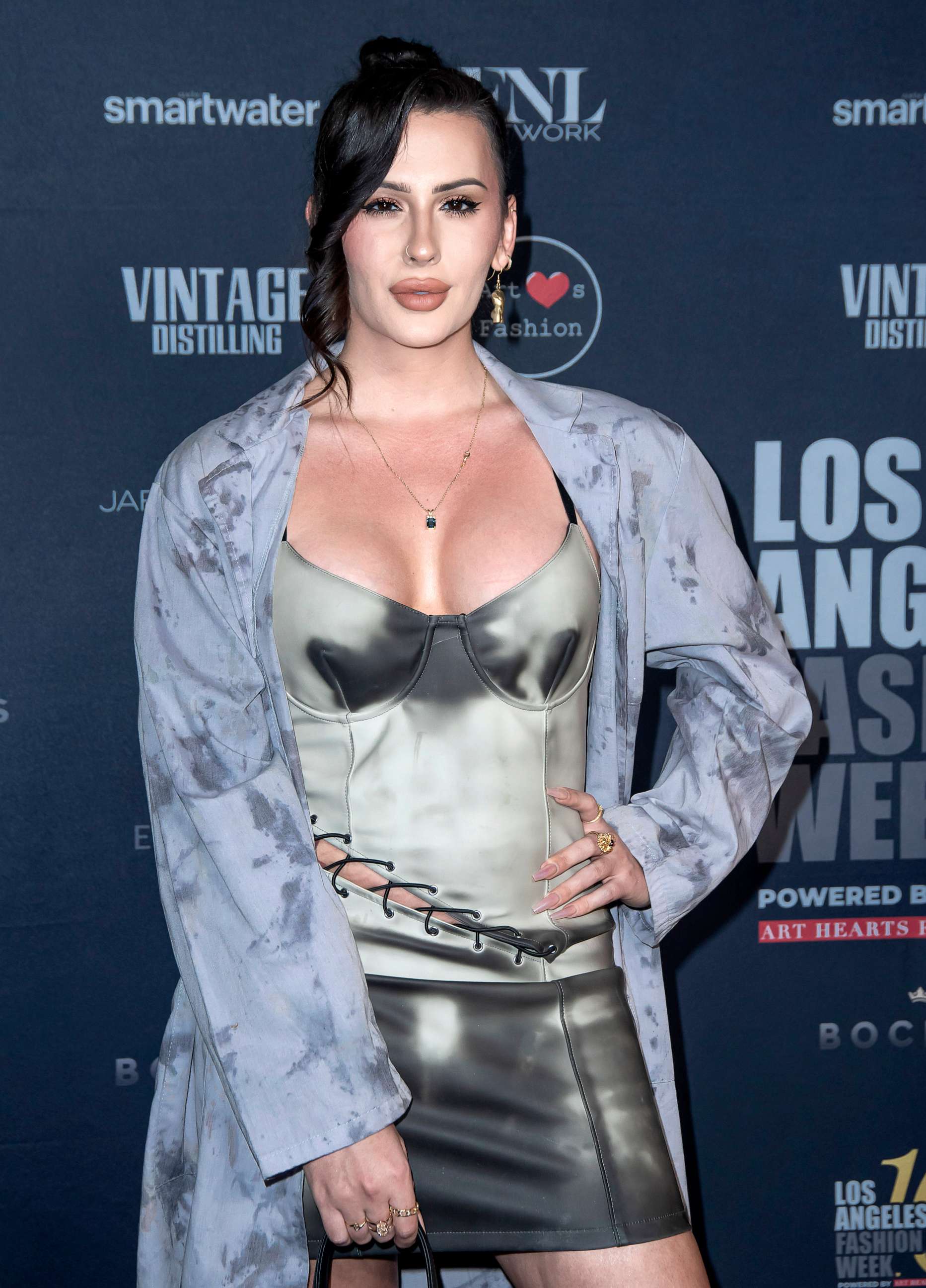 PHOTO: Rose Montoya arrives on the red carpet for Los Angeles Fashion Week Powered by Art Hearts Fashion at The Majestic Downtown, March 18, 2023 in Los Angeles.