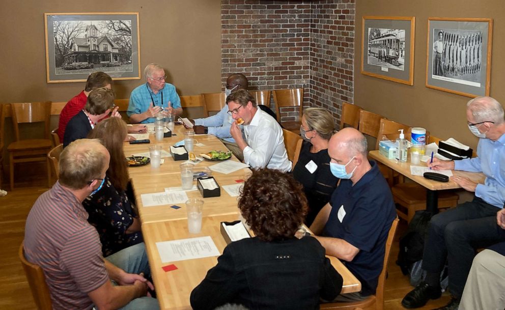 PHOTO: Bill Dougherty, co-founder of the nonpartisan group Braver Angels, hosts hundreds of conversations with mixed groups of everyday Americans, conservatives and liberals, in an effort to bridge the partisan divide.