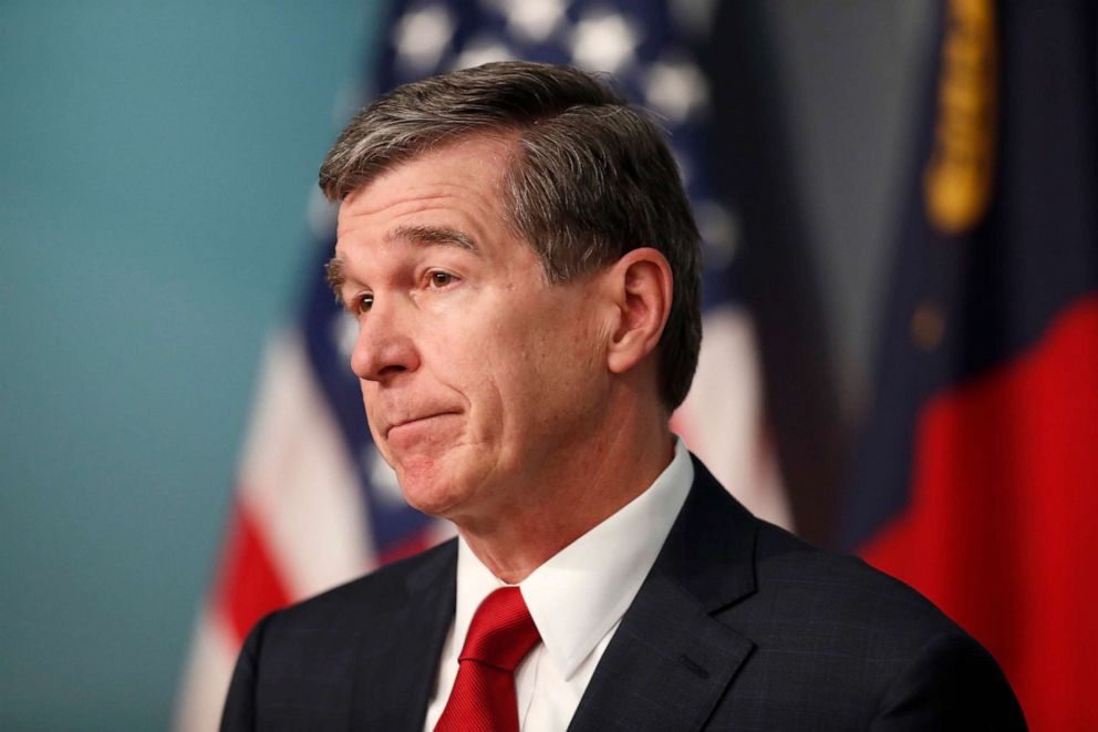 PHOTO: North Carolina Gov. Roy Cooper speaks during a briefing at the Emergency Operations Center in Raleigh, N.C., June 2, 2020.