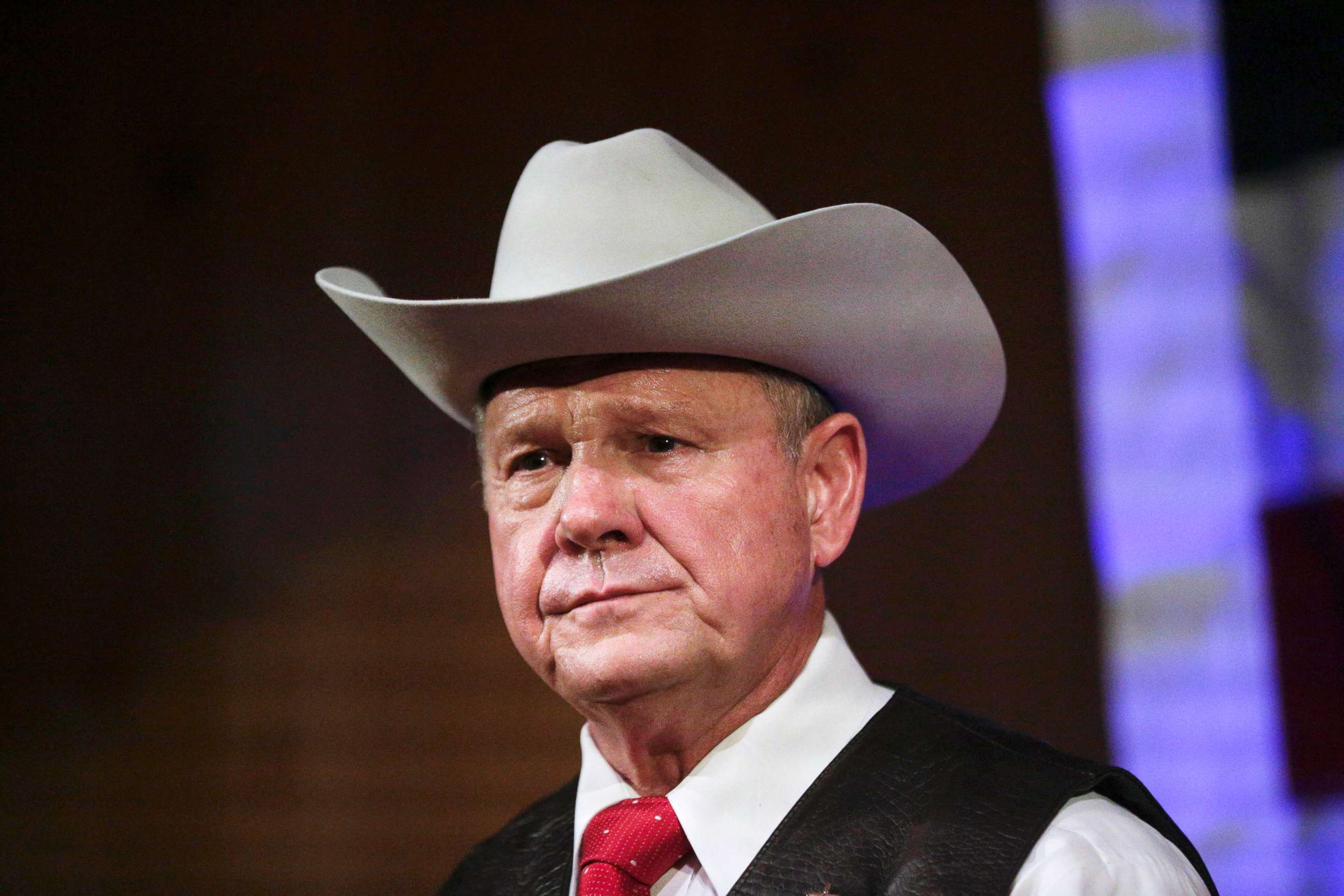 PHOTO: Former Alabama Chief Justice and U.S. Senate candidate Roy Moore speaks at a rally, in Fairhope, Ala., Sept. 25, 2017.