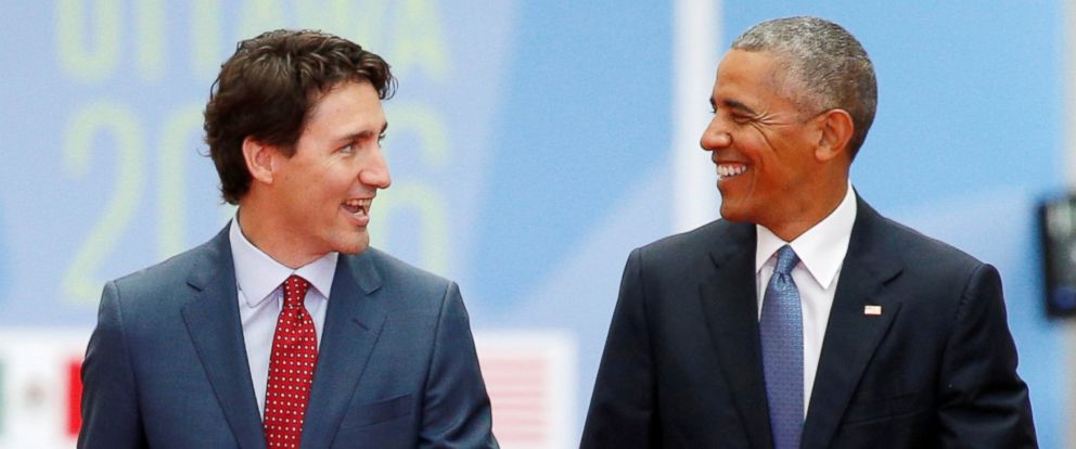 Image result for photo: obama and trudeau together