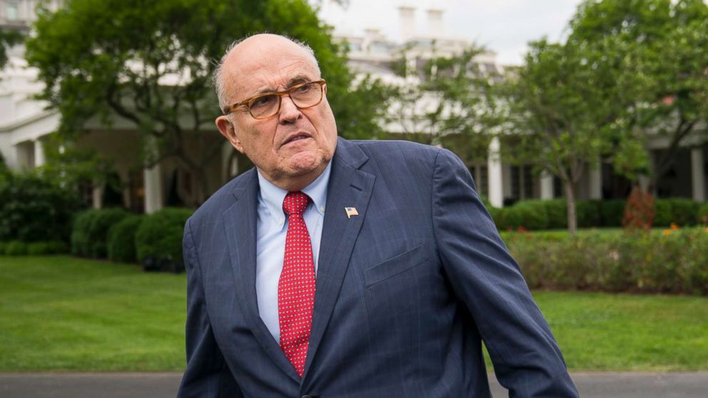 PHOTO: Rudy Giuliani, President Donald Trump's lawyer, arrives to an event for Sports and Fitness Day, at the White House in Washington, May 30, 2018.