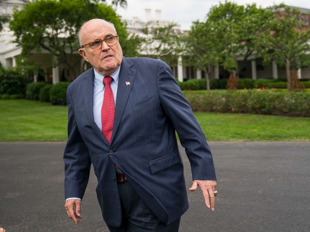PHOTO: Rudy Giuliani, President Donald Trumps lawyer, arrives to an event for Sports and Fitness Day, at the White House in Washington, May 30, 2018.