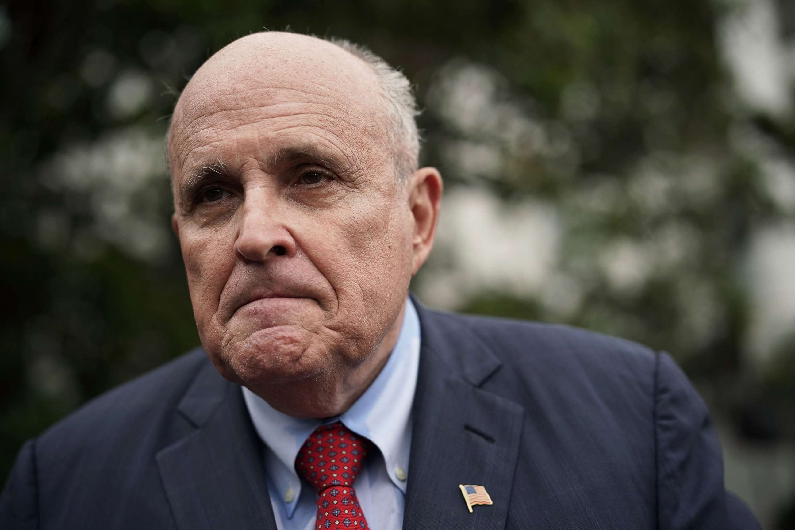 PHOTO: Rudy Giuliani, former New York City mayor and current lawyer for U.S. President Donald Trump, speaks to members of the media at the White House, May 30, 2018, in Washington.