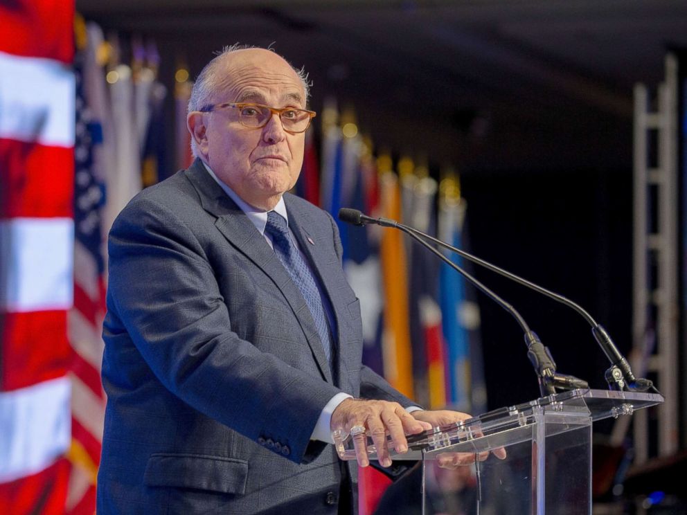 Tasos Katopodis Getty Images Rudy Giuliani speaks at the conference on Iran
