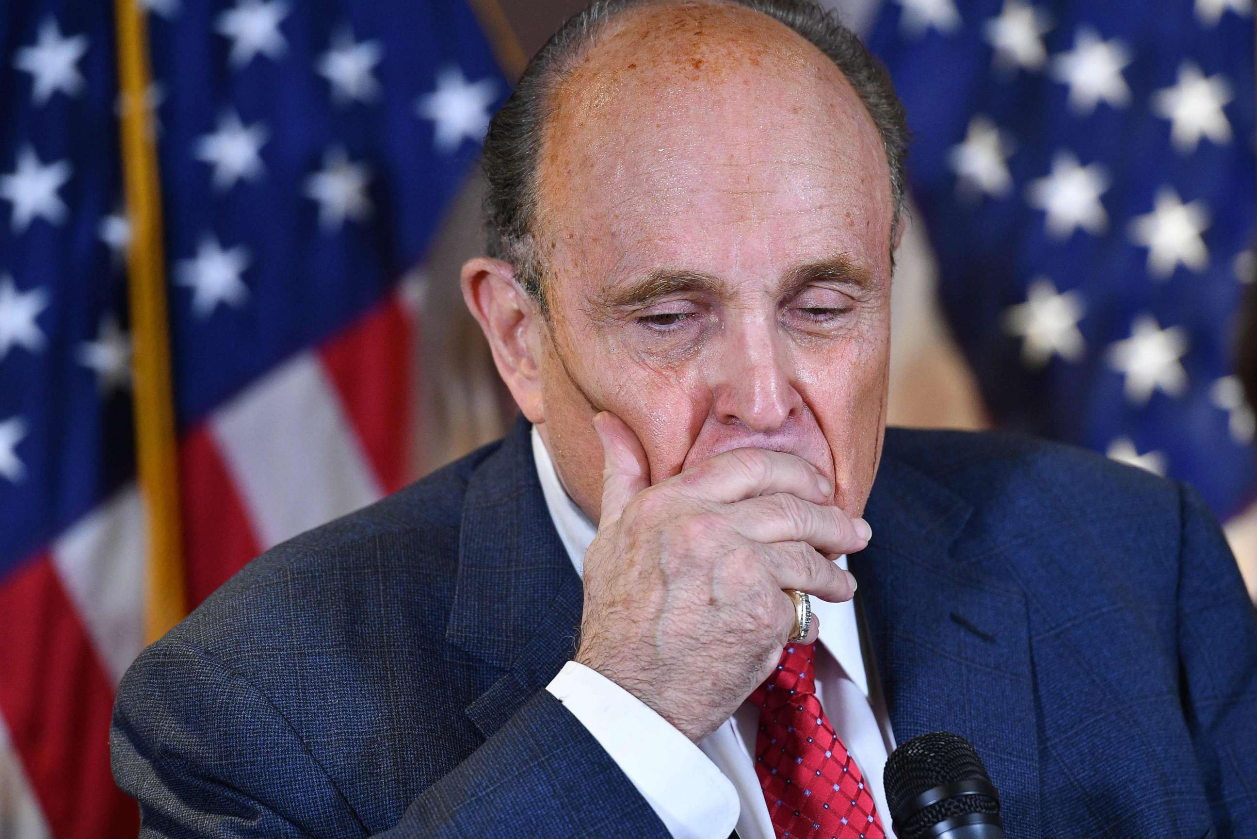 PHOTO: President Donald Trump's personal lawyer, Rudy Giuliani, speaks during a press conference at the Republican National Committee headquarters in Washington, D.C., on Nov. 19, 2020.