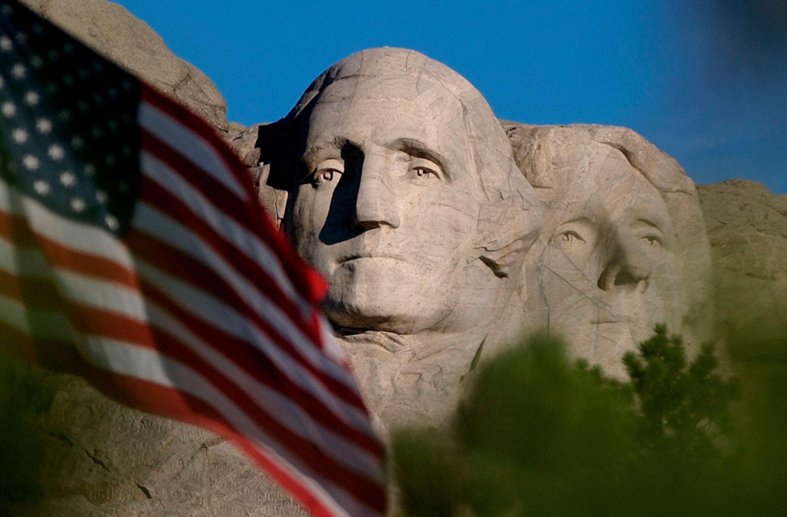 PHOTO: The sun rises on Mt. Rushmore National Memorial near Keystone, South Dakota, Sept. 11, 2002.