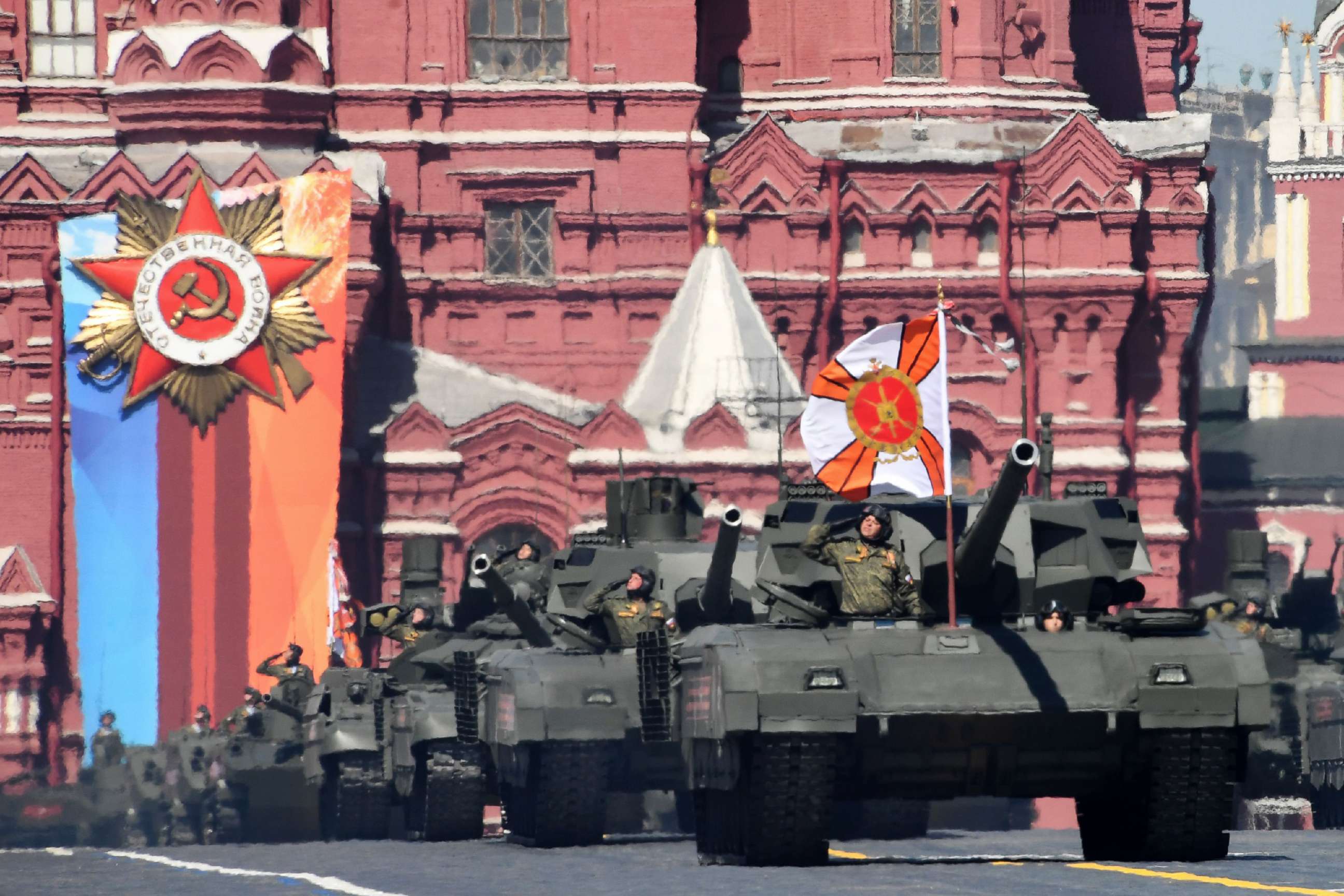 PHOTO: Russian T-14 Armata tanks parade through Red Square during the Victory Day military parade in Moscow, May 9, 2018. 