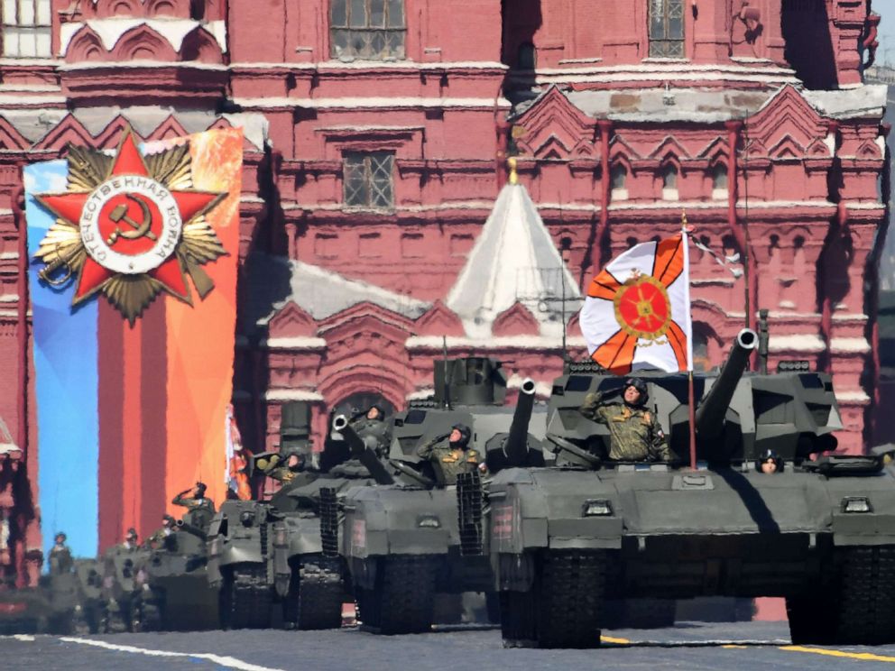 PHOTO: Russian T-14 Armata tanks parade through Red Square during the Victory Day military parade in Moscow, May 9, 2018. 