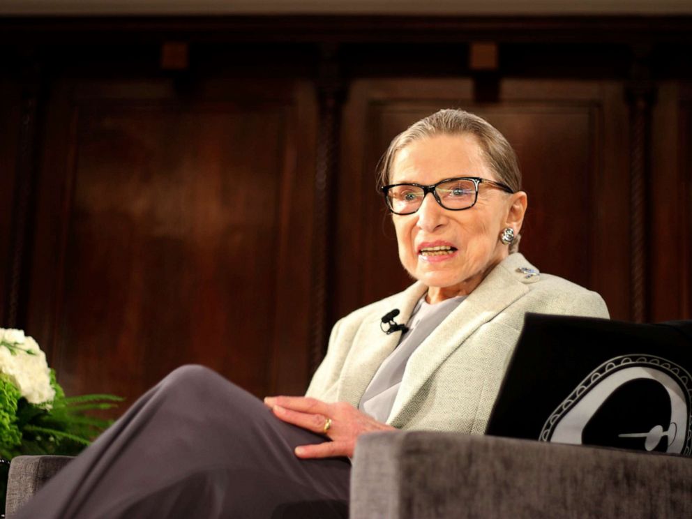 PHOTO: Supreme Court Judge Ruth Bader Ginsburg attends the stage as a speaker in David Berg's Distinguished Speaker Series, to be held at the New York Medical Academy on December 15, 2018 in New York City .