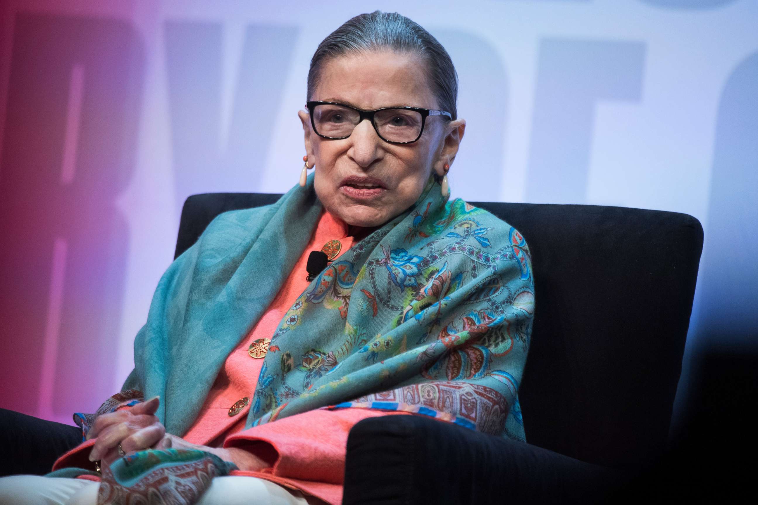 PHOTO: Supreme Court Justice Ruth Bader Ginsburg participates in a discussion during the Library of Congress National Book Festival at the Walter E. Washington Convention Center, Aug. 31, 2019.