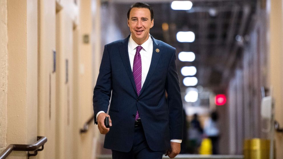 PHOTO: Rep. Ryan Costello, R-Pa., arrives for the House Republican Conference meeting in the Capitol on April 26, 2017. 