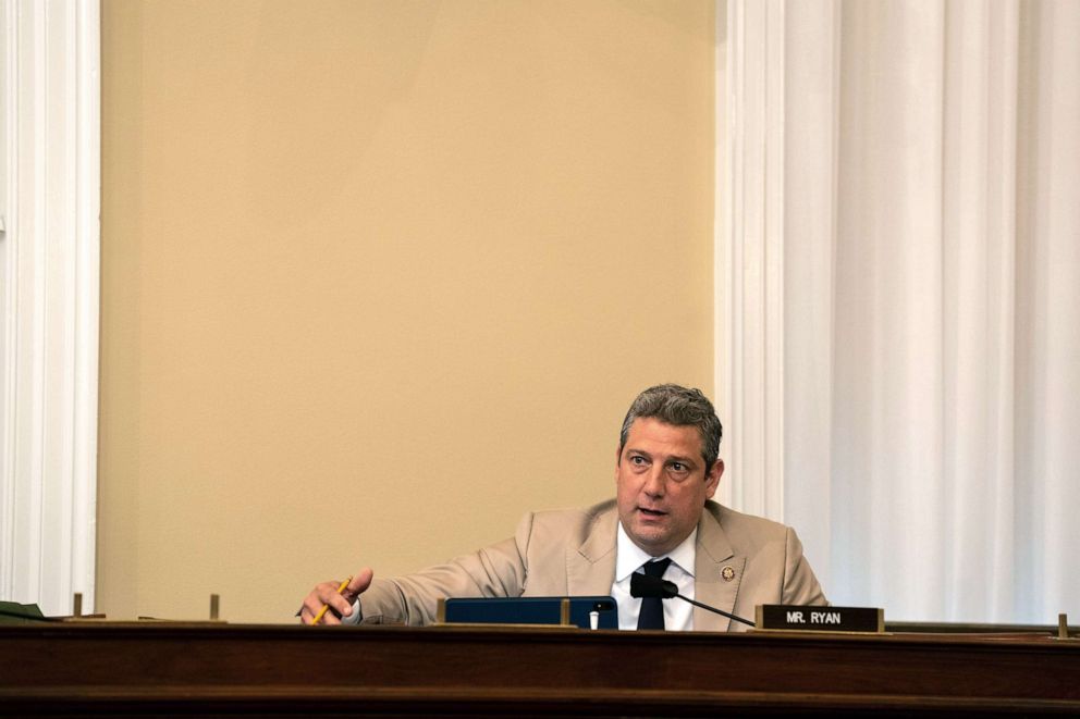 PHOTO: Rep. Tim Ryan (D-OH) speaks at a hearing with the Subcommittee on Military Construction, Veterans Affairs, and Related Agencies on Capitol Hill, May 28th, 2020.