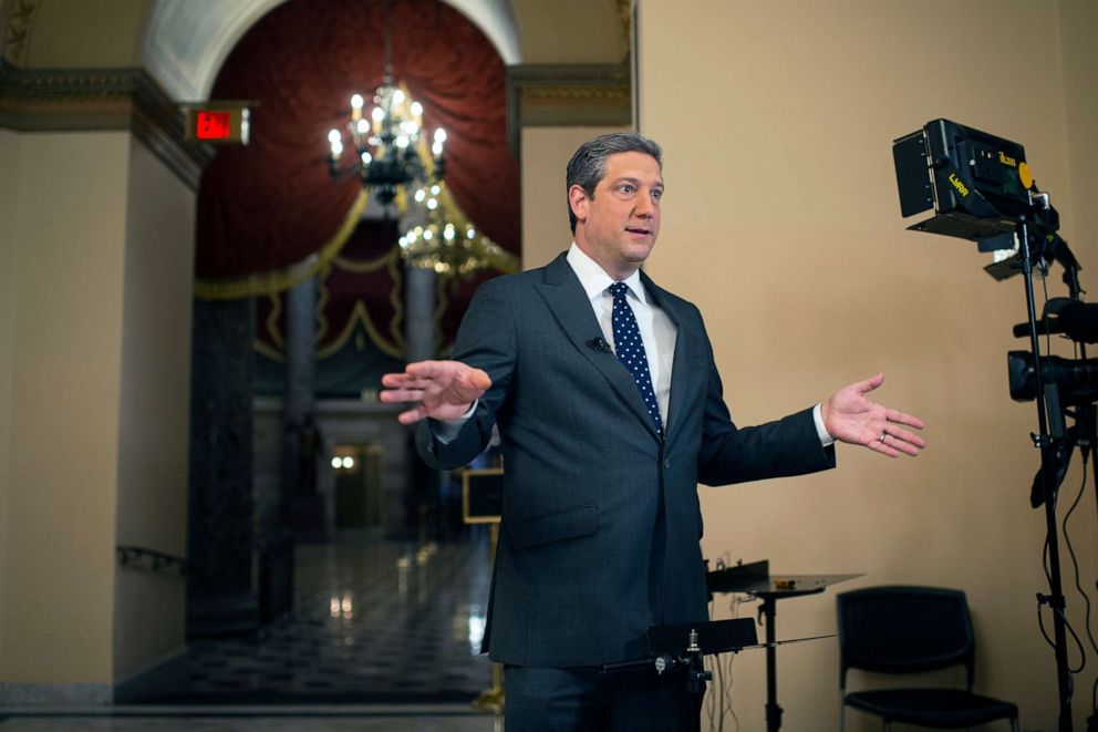 PHOTO: Rep. Tim Ryan, D-Oh., does an on-camera interview in the Capitol, Dec. 17, 2019.