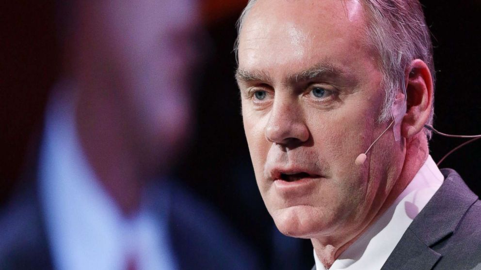 Secretary of the Interior Ryan Zinke gives his address as a featured speaker during CERAWeek at the Hilton Americas Hotel, Mar. 6, 2018, in Houston, Texas.