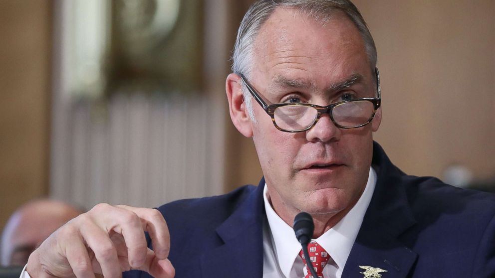 Interior Secretary Ryan Zinke testifies on Capitol Hill, June 20, 2017 in Washington.