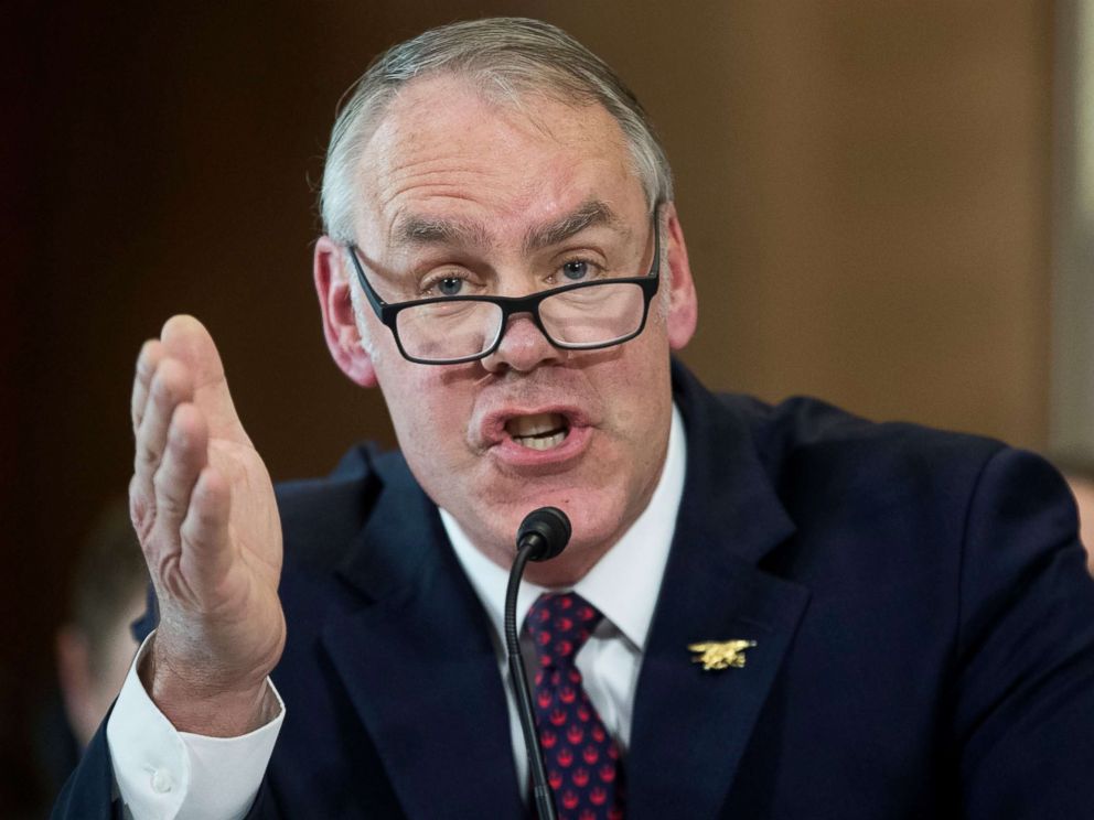 PHOTO: Interior Secretary Ryan Zinke testifies at a Senate Energy and Natural Resources Committee hearing on Capitol Hill in Washington, March 13, 2018.