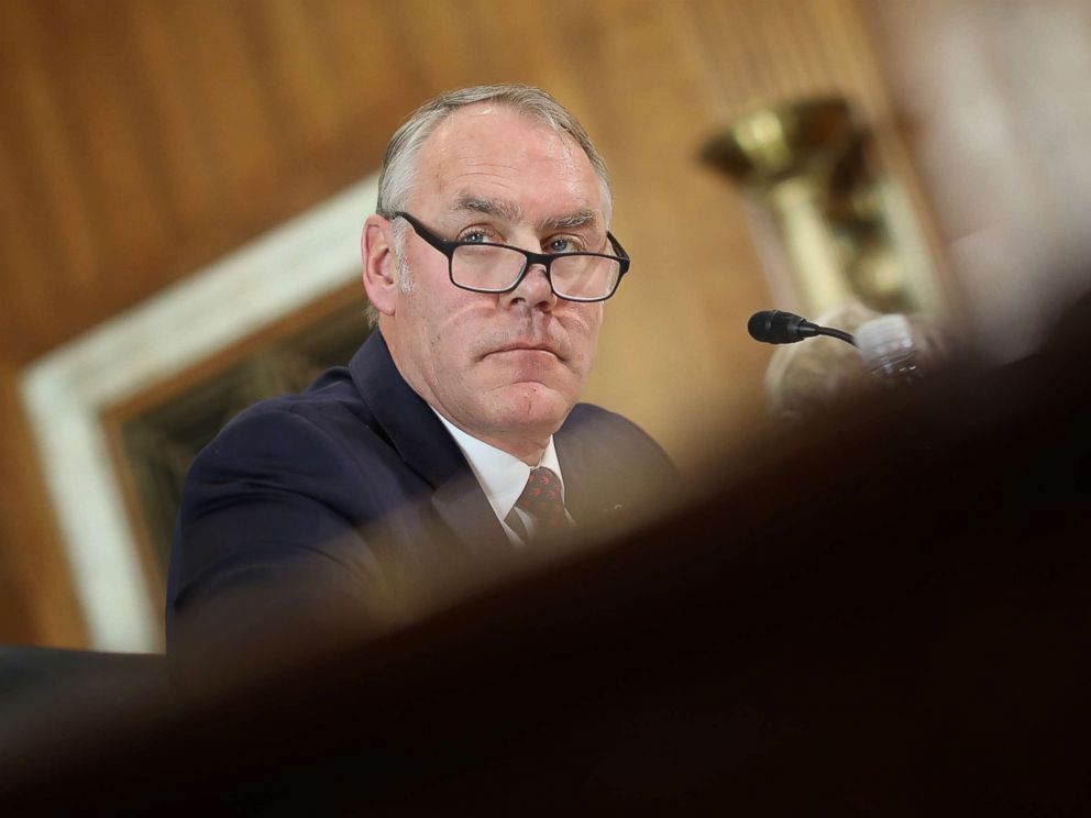 PHOTO: Interior Secretary Ryan Zinke testifies before the Senate Energy and Natural Resources Committee, March 13, 2018, in Washington.
