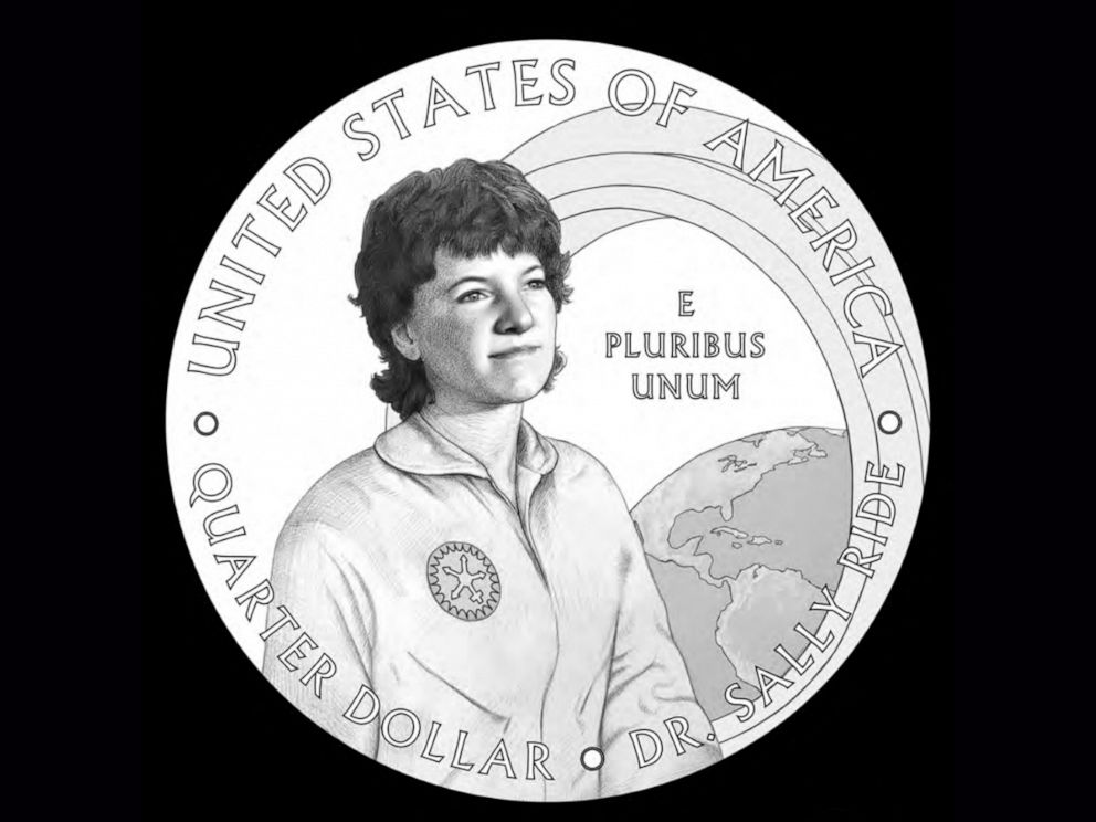 PHOTO: A sample of the new quarter coming out in 2022 that on the tail side will show images of astronaut Sally Ride. 