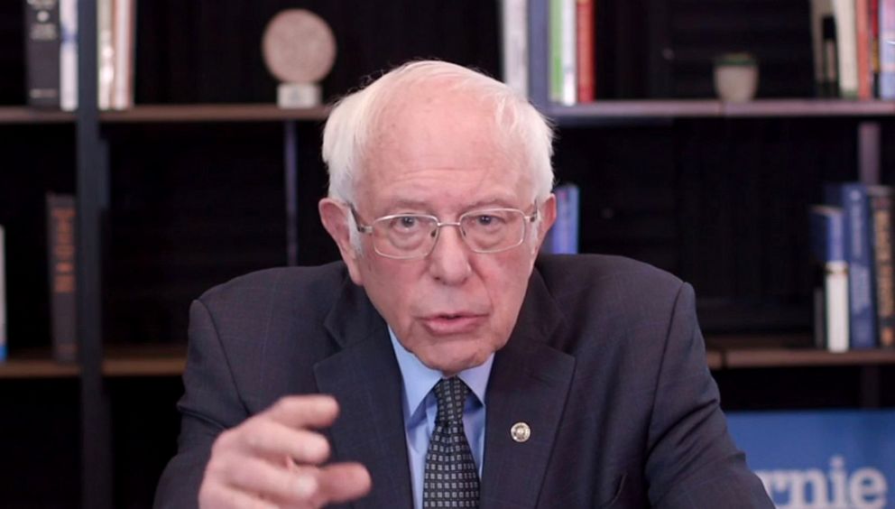PHOTO: In this screengrab taken from a berniesanders.com webcast, Democratic presidential candidate Sen. Bernie Sanders (I-VT) talks about his plan to deal with the coronavirus pandemic on March 17, 2020 in Washington, D.C.
