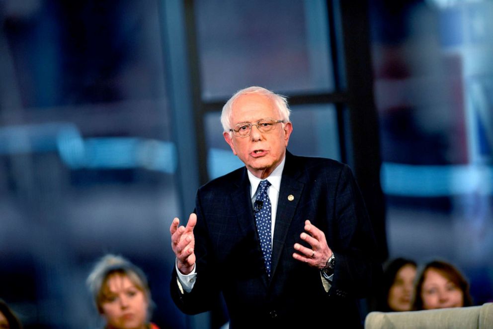 PHOTO:Democratic presidential candidate, Sen. Bernie Sanders (I-VT) participates in a FOX News Town Hall at SteelStacks, April 15, 2019, in Bethlehem, Penn.