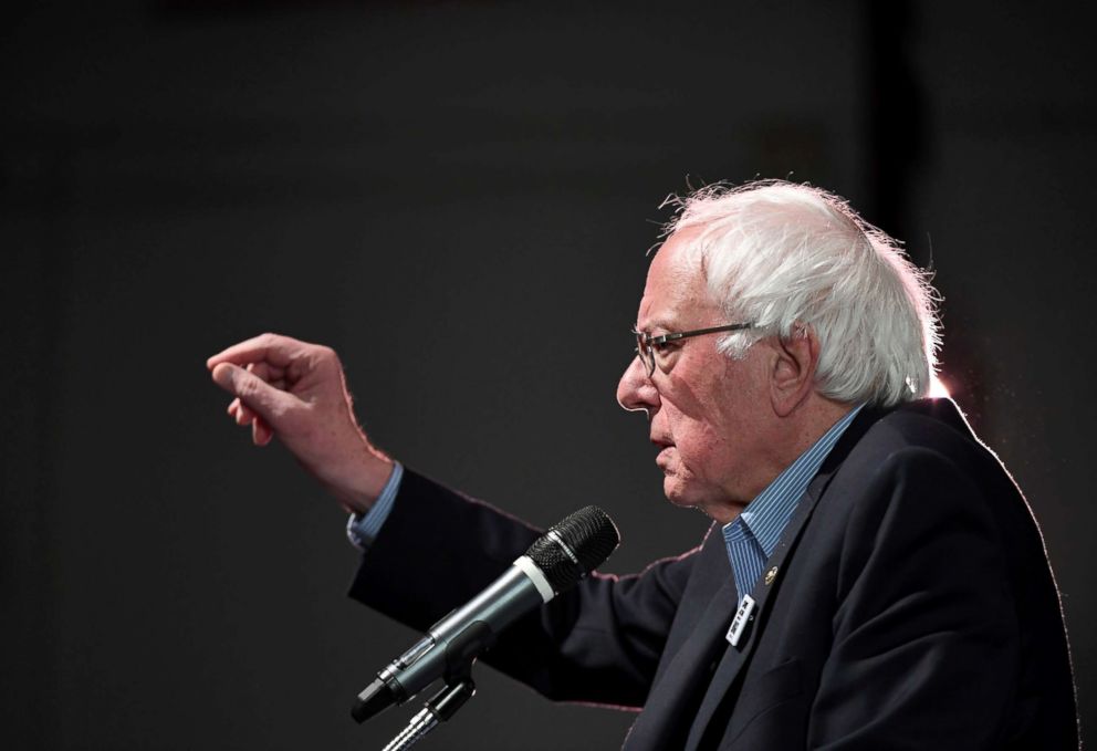 PHOTO: Sen. Bernie Sanders (I-VT) speaks during a rally for Nevada Democratic candidates at the Las Vegas Academy of the Arts, Oct. 25, 2018, in Las Vegas.