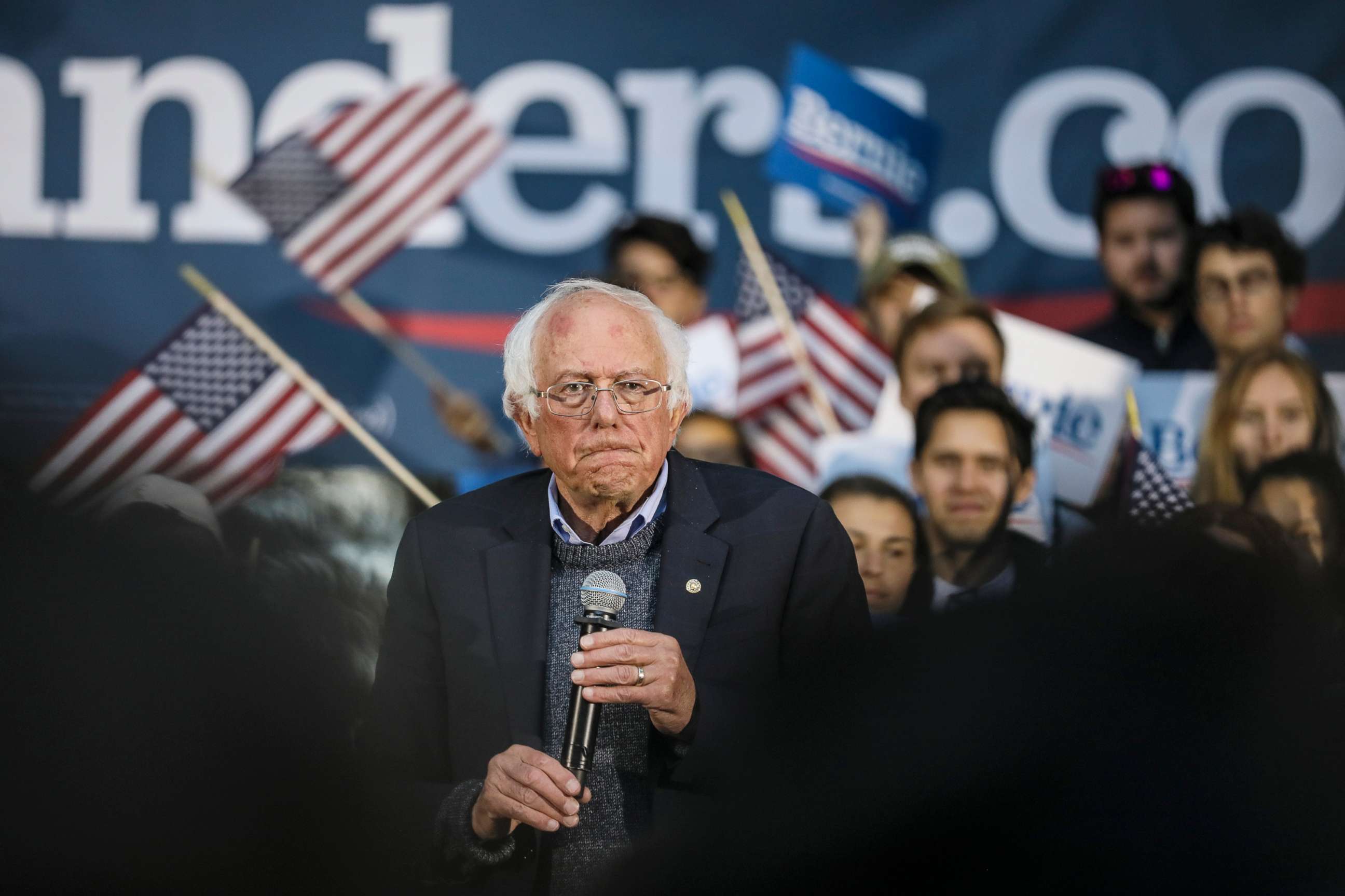 PHOTO: Democratic presidential candidate Sen. Bernie Sanders pauses while speaking at a campaign event, Sept. 29, 2019, in Hanover, N.H.