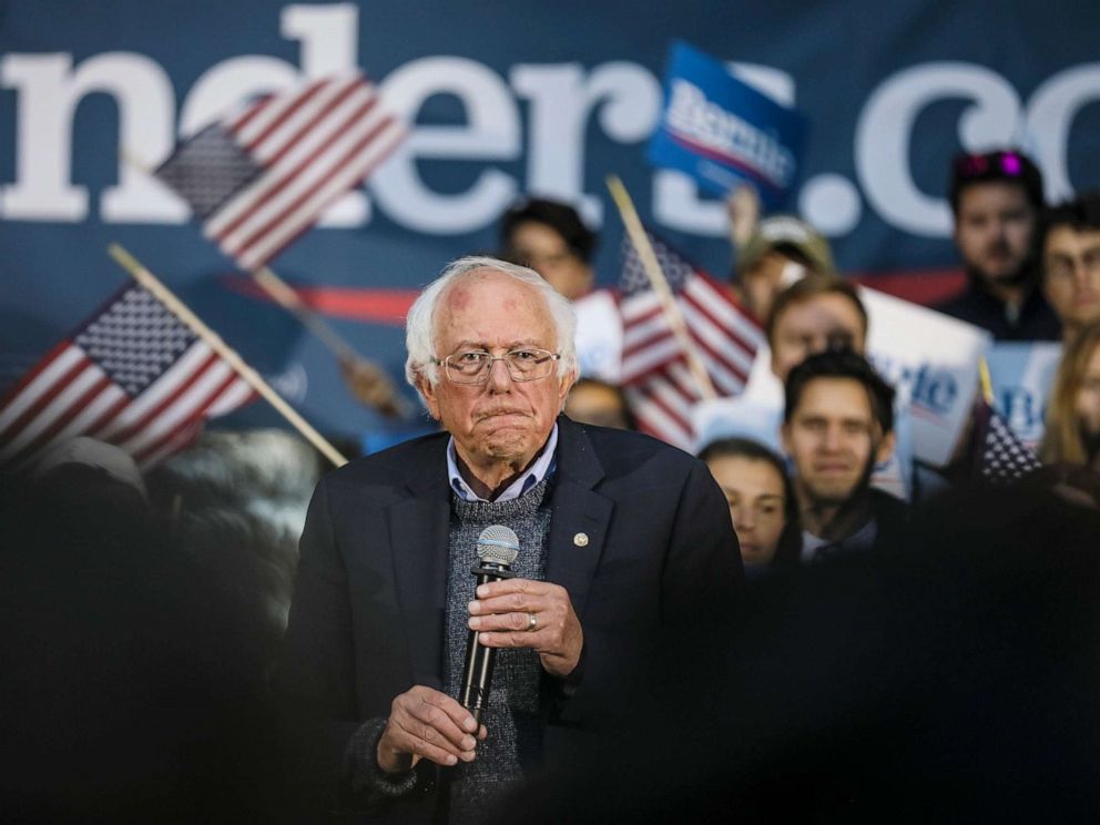 PHOTO: Democratic presidential candidate Sen. Bernie Sanders pauses while speaking at a campaign event, Sept. 29, 2019, in Hanover, N.H.