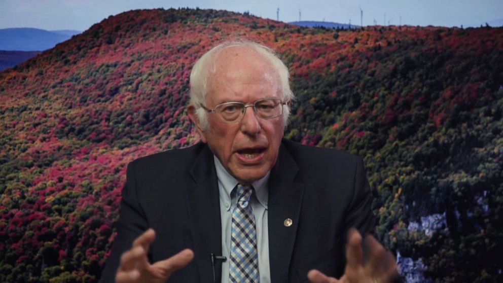 PHOTO: Sen. Bernie Sanders talks about the first presidential debate on ABC's "The View," Sept. 30, 2020.